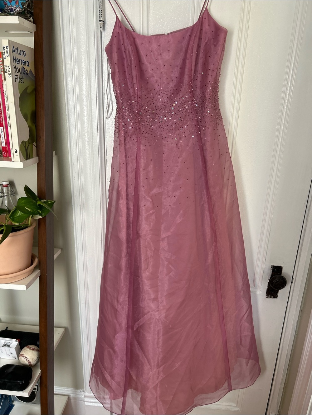 Betsy & Adam by jaslene vintage y2k ball dress sequins pink 8